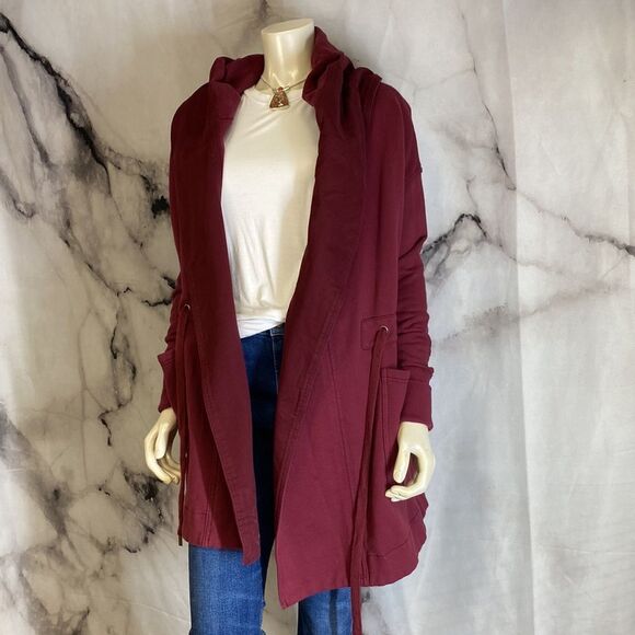 Emory Park Maroon heavyweight sweater style coat - Picture 5 of 6